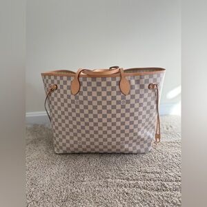 Louis Vuitton Neverfull MM – Damier Azur, Rose Beige